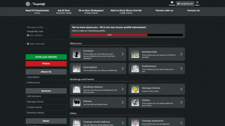 Naughtify Event Creation